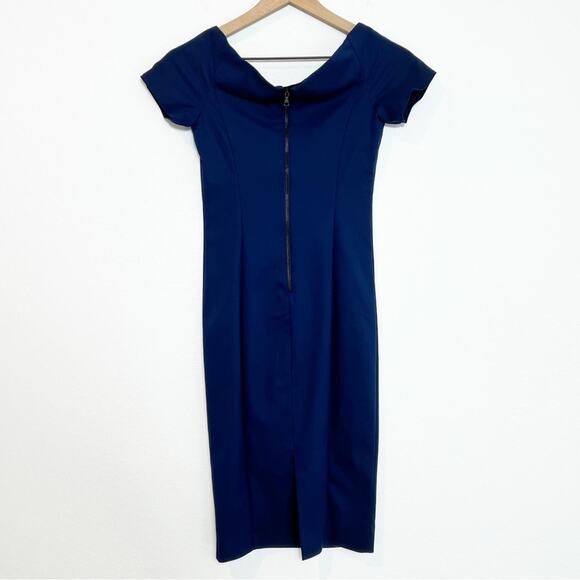 BARDOT BLUE BUTTON SLEEVE WOMEN DRESS SIZE US 2 OR XXS BRAND NEW WEDDING GUEST - Picture 3 of 8